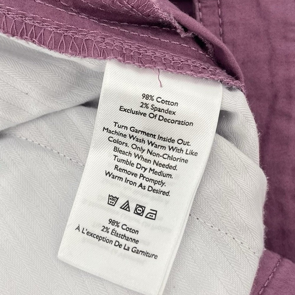 Eddie Bauer Women's 10 Pink Purple Stretch Chino Pants Ankle Crop Straight Leg - Picture 8 of 9